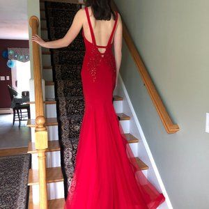 European Pia Michi Red pageant prom gown size 4 US NEW